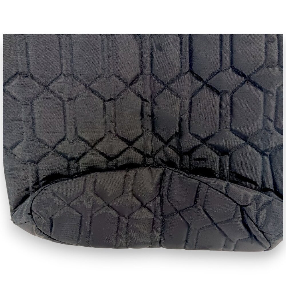 CINDA B-Jet Set Black Essentials Tote-Purse-Shoulder Bag-Quilted Pattern - Picture 7 of 12